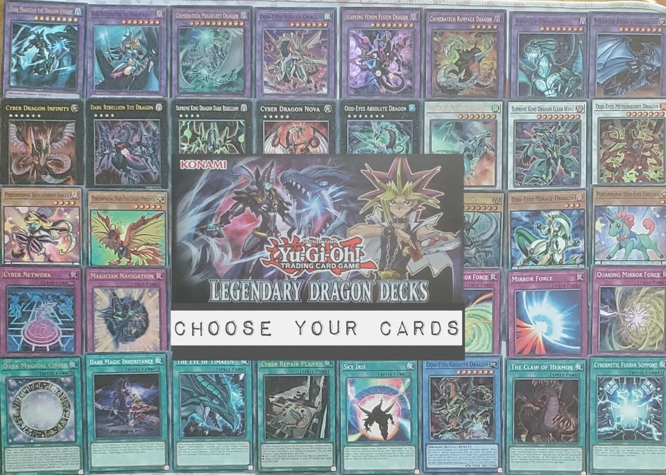 CHOOSE YOUR CARDS: Legendary Dragon Deck Unlimited Yugioh TCG LEDD - Image 1 of 1