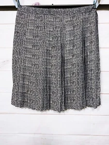 Signature Collection Womens Pleated Skirt Size 1X Black & White Elastic Waist - Picture 1 of 9