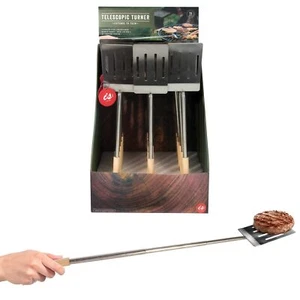 TELESCOPIC TURNER -Extending BBQ Spatula Stainless Steel Flipper **FREE DELIVERY - Picture 1 of 5