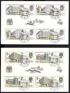 EBS Czechoslovakia 1988 - Praga '88 Modern Architecture - Blocks 85-86 FD CANCEL - Picture 1 of 1