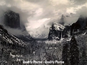 Clearing Winter Snow Storm 8.5x11" Photo Print Ansel Adams Yosemite Park 1944 - Picture 1 of 1