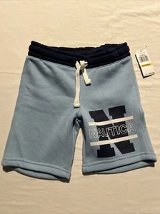 Nautica Toddler Boys Solid Fleece Logo Shorts - Blue Bell - Size: Small (4) -NWT - Picture 1 of 17