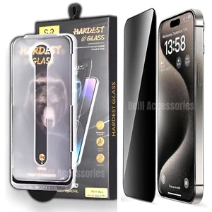 Protection d'écran en verre de confidentialité Easy Fit pour iPhone 11 13 14 15 16 Pro Max Plus X - Photo 1 sur 24