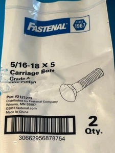 Perno de carro 5/16-18 X 5 acabado de zinc grado A 2 cantidad D27d tuercas - Imagen 1 de 2