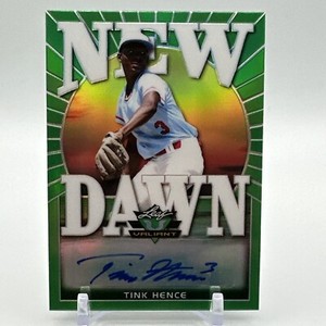 Tink Hence 2020 Leaf Valiant Baseball New Dawn GREEN AUTO 7/99 Cardinals