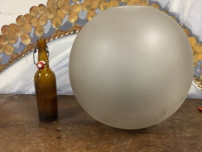 40cm Ø Globe de Lampe à Pétrole Oil Lamp XIXeme Napoléon III Verre - Photo 1/4