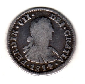 ESPAÑA 1/2 real plata 1814 J.J. ceca de Mexico -  Rey Fernando VII - Picture 1 of 2