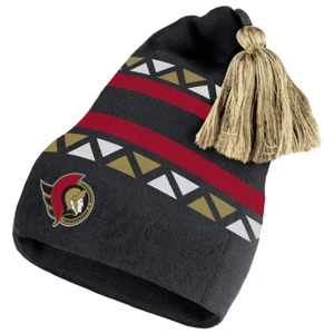 Men's Ottawa Senators adidas Black Reverse Retro 2.0 Pom Cuffed Knit Hat - Picture 1 of 2