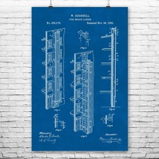 Fire Escape Ladder Poster Print Fireman Gifts Architecture Decor Firehouse Decor