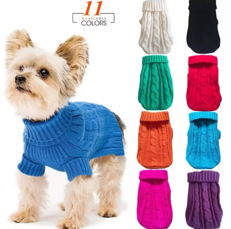 Dog Wool Knitted Sweater For Winter Pet Wool Jumper Pet Clothes Puppy Outfit - Image 1 of 4