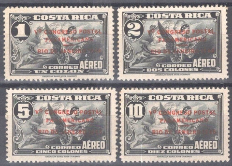 ZAYIX Costa Rica Mena NE2-5 VLH Unlisted 1946 Rio Postal Congress 102722S24 Cover