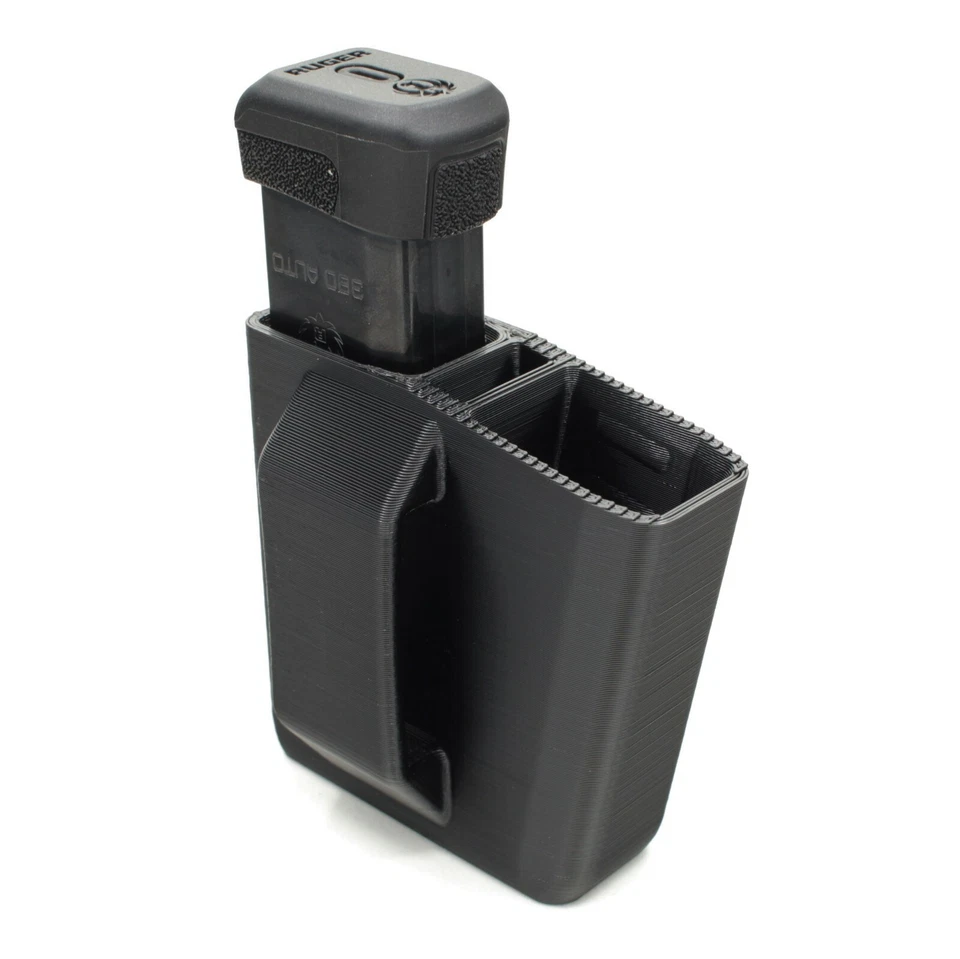 DOUBLE MAGAZINE POUCH FOR RUGER LCP MAX 380 - RH SHOOTER - For Belts Up To 1.5" - Image 1 of 4