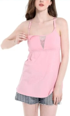 3 Pack Of SUIEK COTTON NURSING TANK TOPS MATERNITY CAMI WITH SHELF BRA (66) - Image 1 of 4