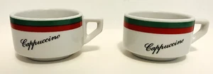 2 BIA Cordon Bleu Cappuccino Cups Mugs White, Red & Green Brazil Stackable New - Picture 1 of 20