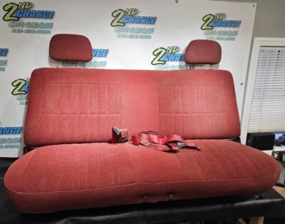 1980 - 1997 Ford F150 250 350 Custom Manual Red Cloth BENCH SEAT Regular Cab - Image 1 of 4