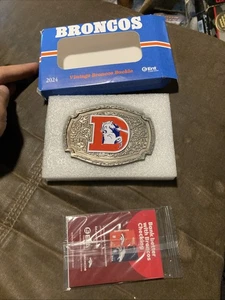 Denver Broncos Gürtelschnalle Zinn RING OF FIRE Emaille orange NEU offiziell NFL - Bild 1 von 7