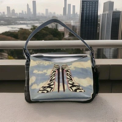 Cartera de cuero genuino ICON Los Angeles Art Pintado Tacones de aguja en las nubes rara Foto 1 de 4