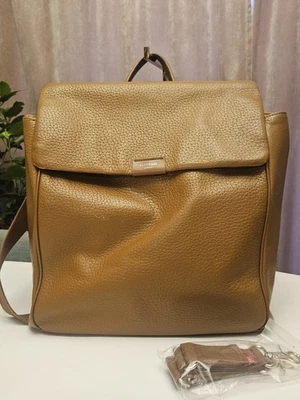 Storksak Bolsa de Pañales Bolso Mochila Cuero Tostado con Correa y Cambiador Foto 1 de 4