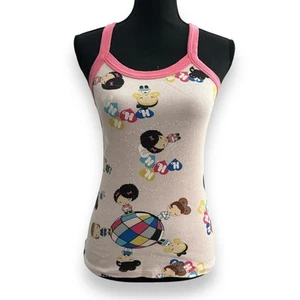 Y2K Harajuku Lovers Gwen Stefani Pink Ringer Tank Top Ribbed Cotton Medium Disco - Picture 1 of 9