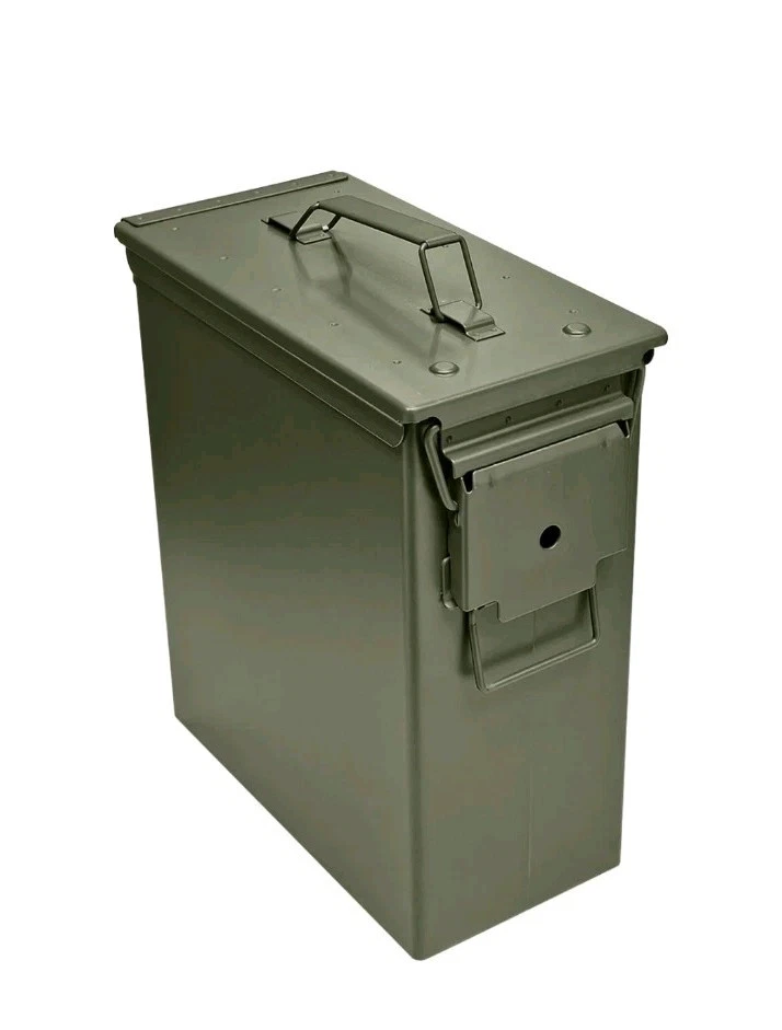 PA60 Metal Ammo Box New Military Storage Container 50Cal Tools Sealed Lid Hinged - Image 1 of 4