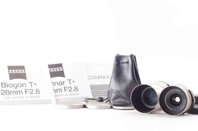 2 Lens w/Hood [Top MINT] Contax Carl Zeiss T* 28mm 90mm Lens for G1 G2 FromJAPAN - Image 1 of 4