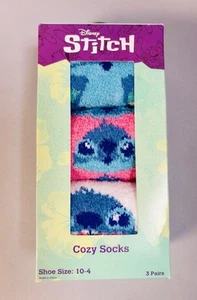 Disney Stitch from Lilo & Stitch 3 Pair No Show Cozy Socks Size Kids 10-4 - Picture 1 of 2
