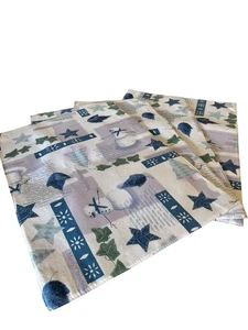 Snowman Christmas Placemats, Blue & White.  - Picture 1 of 6