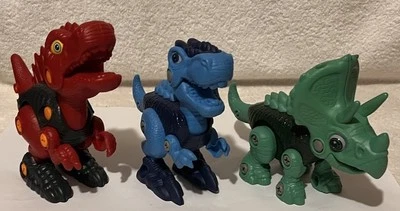 3 Take Apart Dinosaur Toys for Kids STEM Construction Education Raptor READ - Image 1 of 4