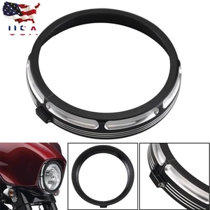 7'' Front Headlight Headlamp Trim Ring For Harley Road King Classic EFI FLHRCI - Picture 1 of 12