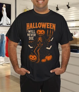 Halloween Will Never Die Creepy Herbst Horror Grafik T-Shirt - Bild 1 von 7