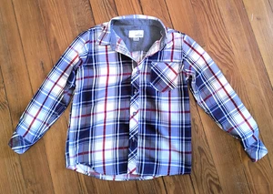 Camisa Craft + Flow Niños Pequeños Talla 6 Rojo Azul Blanco Cuadros Botón Delantero Larga Slv - Imagen 1 de 16
