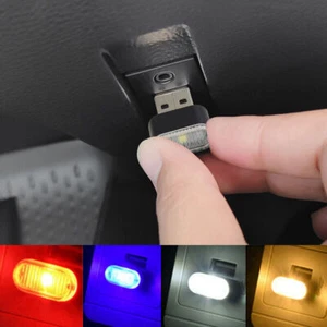 1pc Mini Car Interior USB LED Light Neon Atmosphere Ambient Lamp Bulb Plug Play - Picture 1 of 21