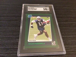 2021 Panini Donruss Green Press Proof Micah Parsons RC #331  SGC 10 - Picture 1 of 3