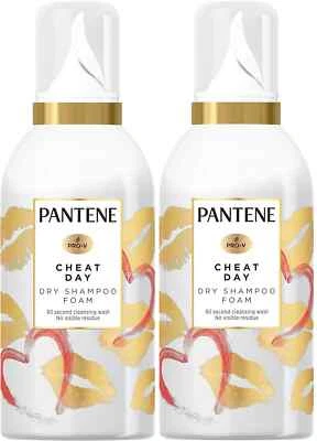 2 x Pantene Waterless Cheat Day Dry Shampoo Foam Orchid Flower 0% Alcohol -180ml