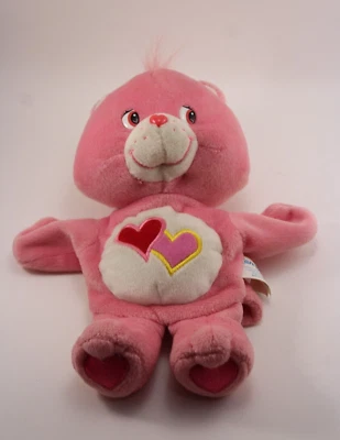 2003 Care Bear Hand Puppet Love A Lot Share Bear Pink Bear Stuffed Animal 10" - Image 1 of 4