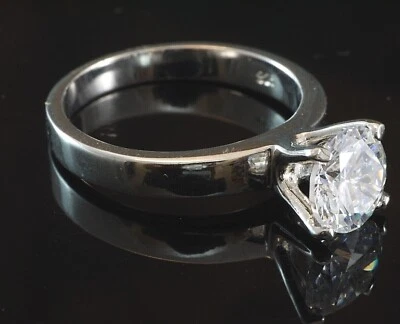 925 Sterlingsilber Ring mit Zirkonia Verlobungsring Engagement Vorsteckring - Bild 1 von 3