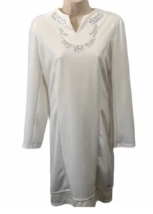 Nuevo con etiquetas Vestido Vaina para Mujer Heramay XL Blanco Sólido Adornado Cuello Mangas 3/4 Cremallera - Imagen 1 de 16