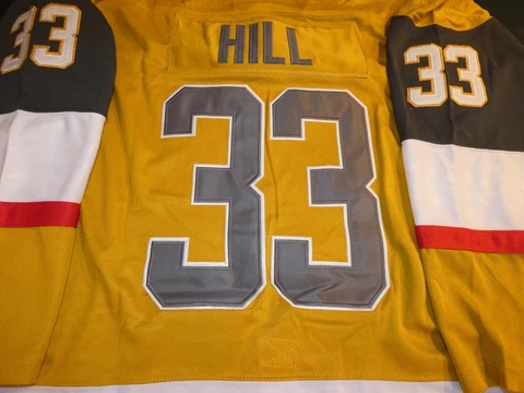 Vegas Golden Knights Adin Hill Gold Jersey w/ Cup Champions  Patch Size L Cover