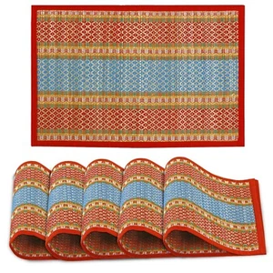 River Grass Heat Resistant Dinner Placemats for Dining Table, Red, 12x18 Inches - Picture 1 of 4
