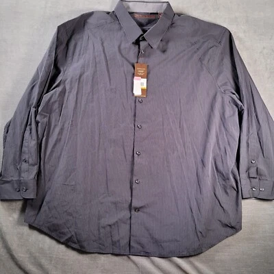 Perry Ellis Black Striped Button Up Shirt Mens Size 4XL New - Image 1 of 4