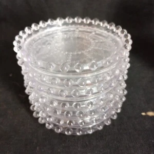 Vtg Set of 7 Imperial Candlewick Coasters Clear Glass Beaded Round Ten-Spoke EUC - Picture 1 of 5
