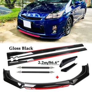 Front Bumper Rear Lip Spoiler Splitter Body Kit+Side Skirt For Toyota Prius - Picture 1 of 15