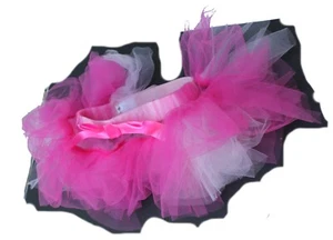Hot Pink Tulle Pet Dog Costume Tutu Size S w magnetic easy closure w free Bow - Picture 1 of 5