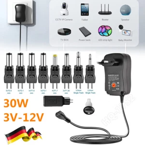 30W Universal Stecker Netzteil 2000mA 3V 4,5V 5V 6V 7,5V 9V 12V mit 9 Adapter DE - Bild 1 von 11