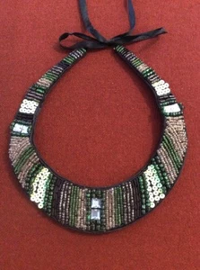 Beaded Choker Necklace Green  - Picture 1 of 6