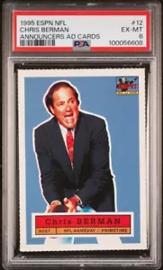 1995 ESPN NFL Gameday/NFL Primetime Sheet Singles Chris Berman #12 PSA 6 POP 1 - Picture 1 of 2