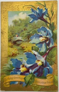 Vintage Postcard ~ Birthday Greetings From A Dear Friend ~ Early 1900's - Picture 1 of 2