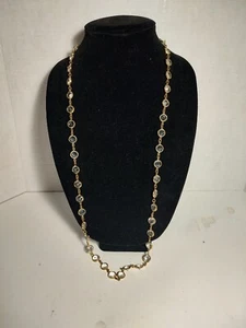 J. Crew Bezel Crystal Necklace - Gold Plated 35" - Picture 1 of 5