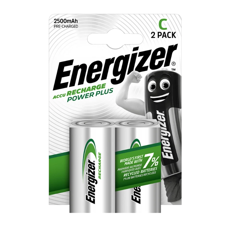 Energizer Rechargeable C Size batteries Accu Recharge Power Plus NiMH 2500mAh - Image 1 of 4