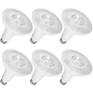 6 Pack PAR38 LED Dimmable Flood Light Bulb, E26 Base - Picture 1 of 13